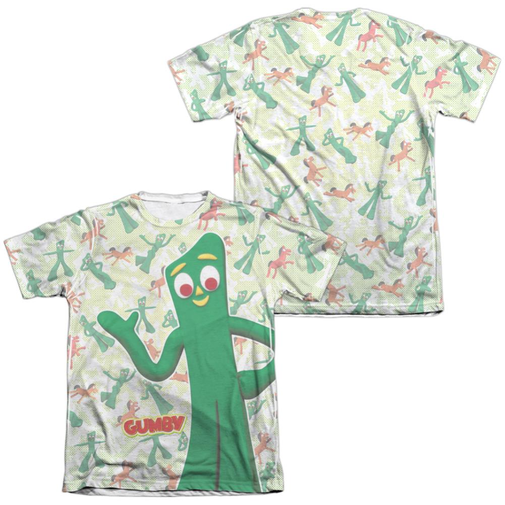 Gumby Friendly Greeting (Front/Back Print) Men's Regular Fit Poly Cotton Short-Sleeve T-Shirt
