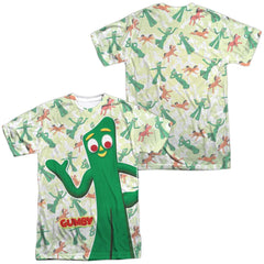Gumby Friendly Greeting (Front/Back Print) Men's Regular Fit Polyester Short-Sleeve T-Shirt