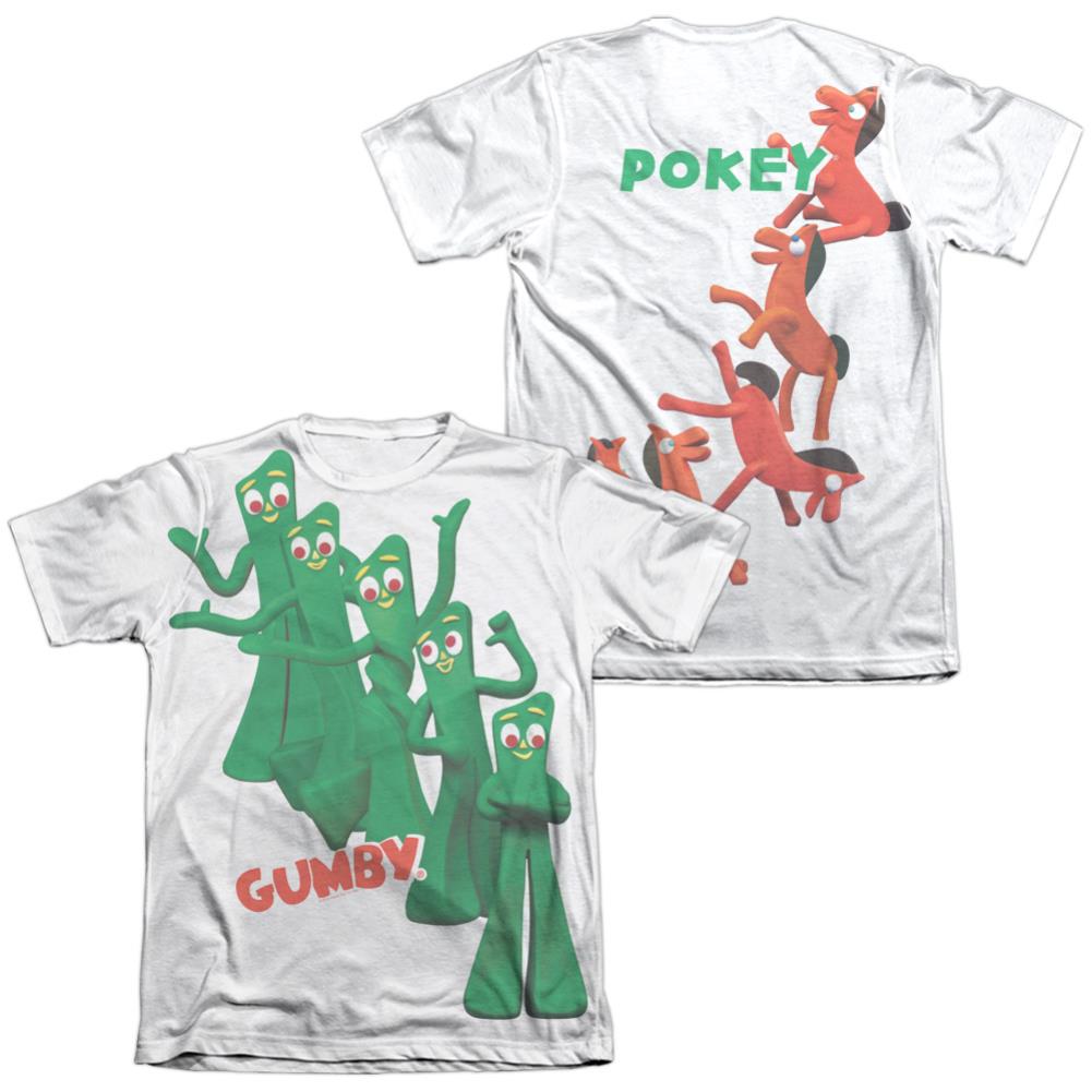 Gumby Moves (Front/Back Print) Men's Regular Fit Poly Cotton Short-Sleeve T-Shirt