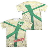 Gumby Stretched (Front/Back Print) Men's Regular Fit Poly Cotton Short-Sleeve T-Shirt