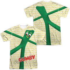 Gumby Stretched (Front/Back Print) Men's Regular Fit Polyester Short-Sleeve T-Shirt