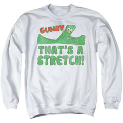Gumby That's A Stretch Men's Crewneck 50 50 Poly Long-Sleeve T-Shirt