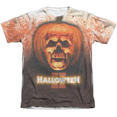 Halloween II Pumpkin Skull Men's Regular Fit Poly Cotton Short-Sleeve T-Shirt