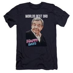 Happy Days Best Dad Men's Ultra-Soft 30/1 Cotton Slim Short-Sleeve T-Shirt