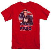 Happy Days Fonz For Prez Men's 18/1 Cotton Short-Sleeve T-Shirt