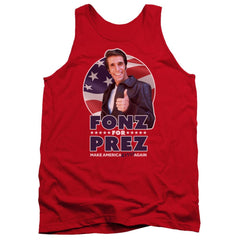 Happy Days Fonz For Prez Men's 18/1 Cotton Tank Top