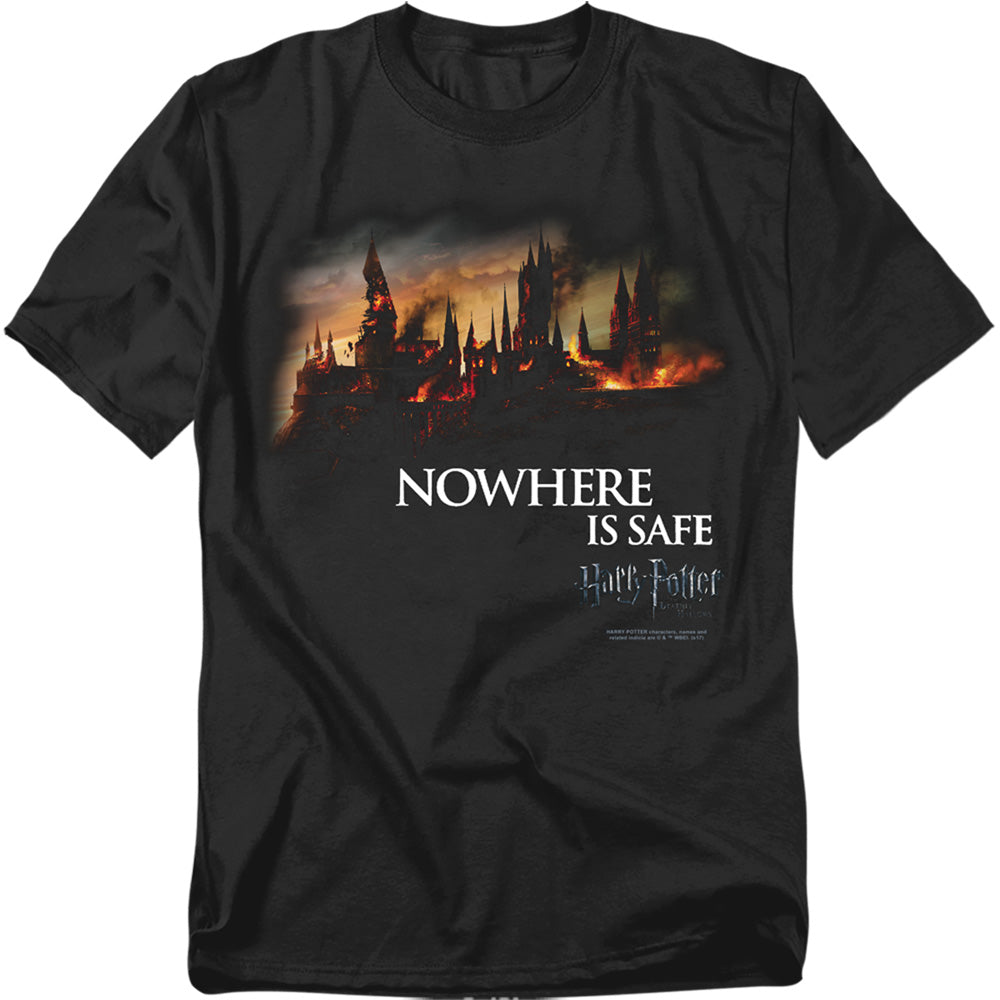 Harry Potter Burning Hogwarts Men's 18/1 Cotton Short-Sleeve T-Shirt