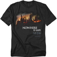Harry Potter Burning Hogwarts Men's 18/1 Cotton Short-Sleeve T-Shirt