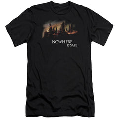 Harry Potter Burning Hogwarts Men's Ultra-Soft 30/1 Cotton Slim Short-Sleeve T-Shirt