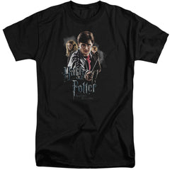 Harry Potter Deathly Hollows Cast Men's 18/1 Tall Cotton Short-Sleeve T-Shirt