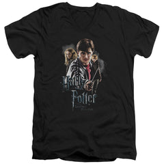 Harry Potter Deathly Hollows Cast Men's 30/1 Cotton Slim V-Neck T-Shirt