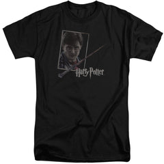 Harry Potter Harrys Wand Portrait Men's 18/1 Tall Cotton Short-Sleeve T-Shirt