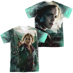 Harry Potter Hermione Final Battle (Front/Back Print) Men's Regular Fit Polyester Short-Sleeve T-Shirt