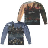 Harry Potter Hogwarts (Front/Back Print) Men's Regular Fit Polyester Long-Sleeve T-Shirt