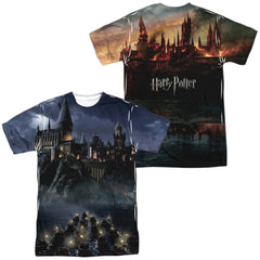 Harry Potter Hogwarts (Front/Back Print) Men's Regular Fit Polyester Short-Sleeve T-Shirt