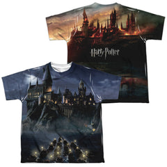 Harry Potter Hogwarts (Front/Back Print) Youth Regular Fit Poly Short-Sleeve T-Shirt