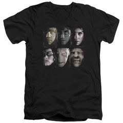Harry Potter Horizontal Heads Men's 30/1 Cotton Slim V-Neck T-Shirt