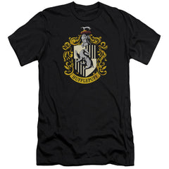 Harry Potter Hufflepuff Crest Men's Ultra-Soft 30/1 Cotton Slim Short-Sleeve T-Shirt