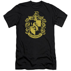 Harry Potter Hufflepuff Crest Men's Ultra-Soft 30/1 Cotton Slim Short-Sleeve T-Shirt