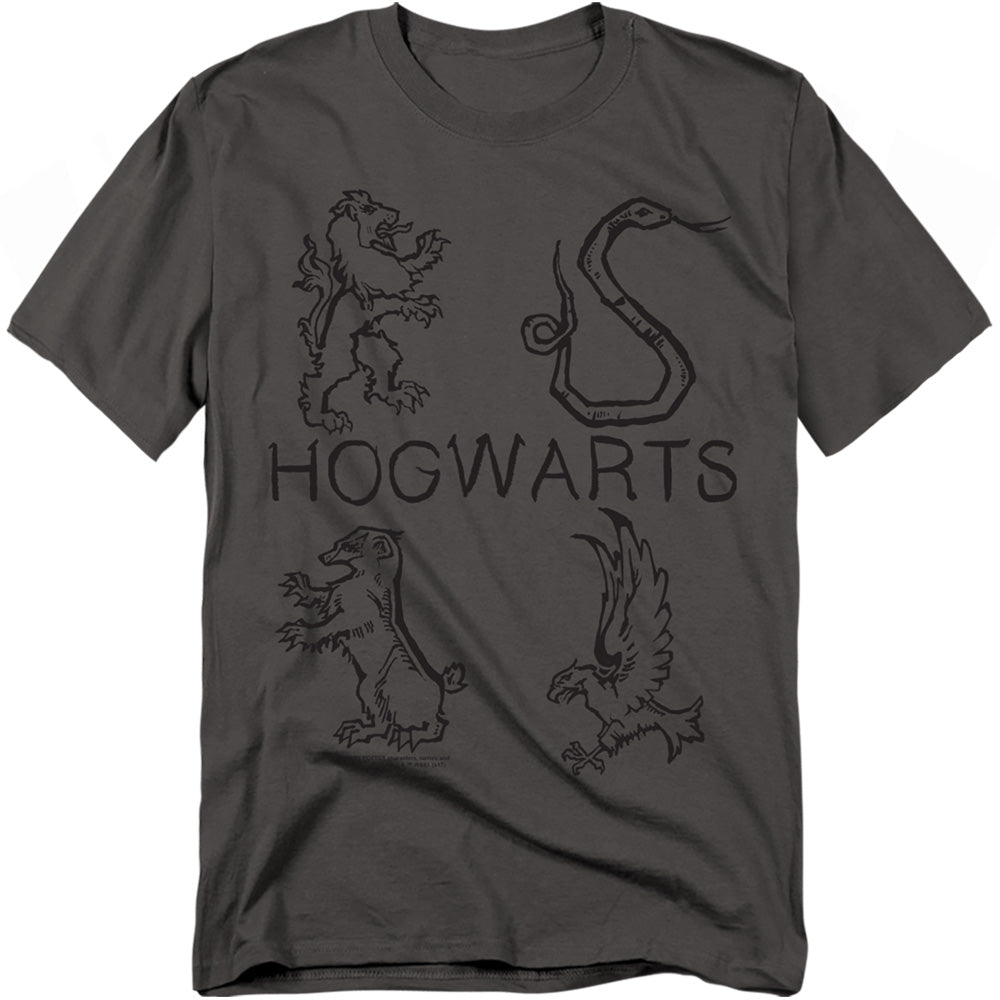 Harry Potter Literary Crests Men's 18/1 Cotton Short-Sleeve T-Shirt