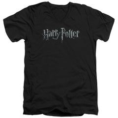 Harry Potter Logo Men's 30/1 Cotton Slim V-Neck T-Shirt