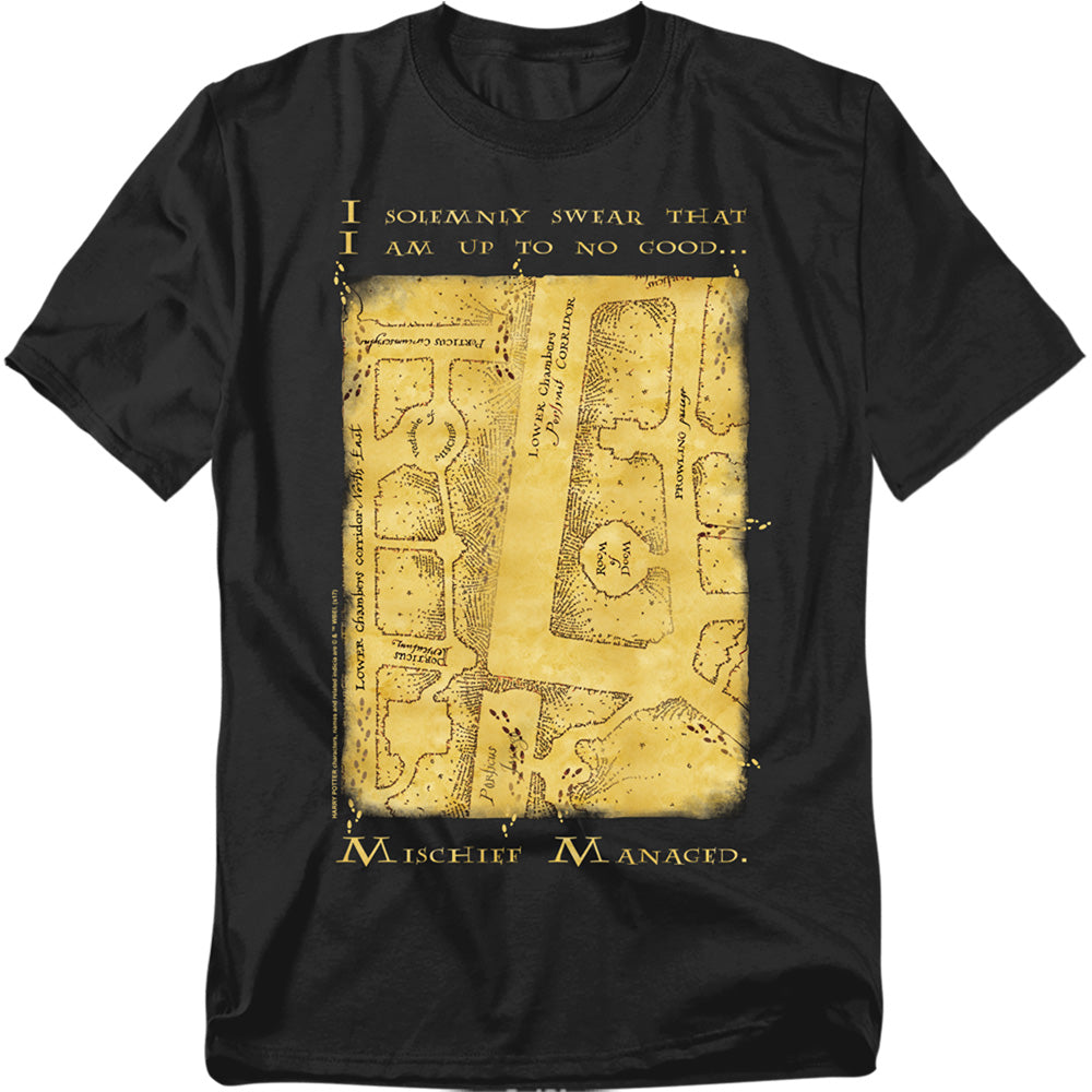 Harry Potter Marauders Map Interior Words Men's 18/1 Cotton Short-Sleeve T-Shirt