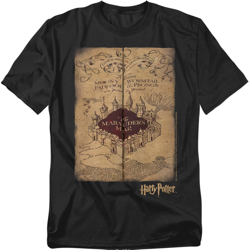 Harry Potter Marauders Map Men's 18/1 Cotton Short-Sleeve T-Shirt