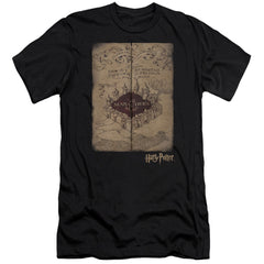 Harry Potter Marauders Map Men's Ultra-Soft 30/1 Cotton Slim Short-Sleeve T-Shirt