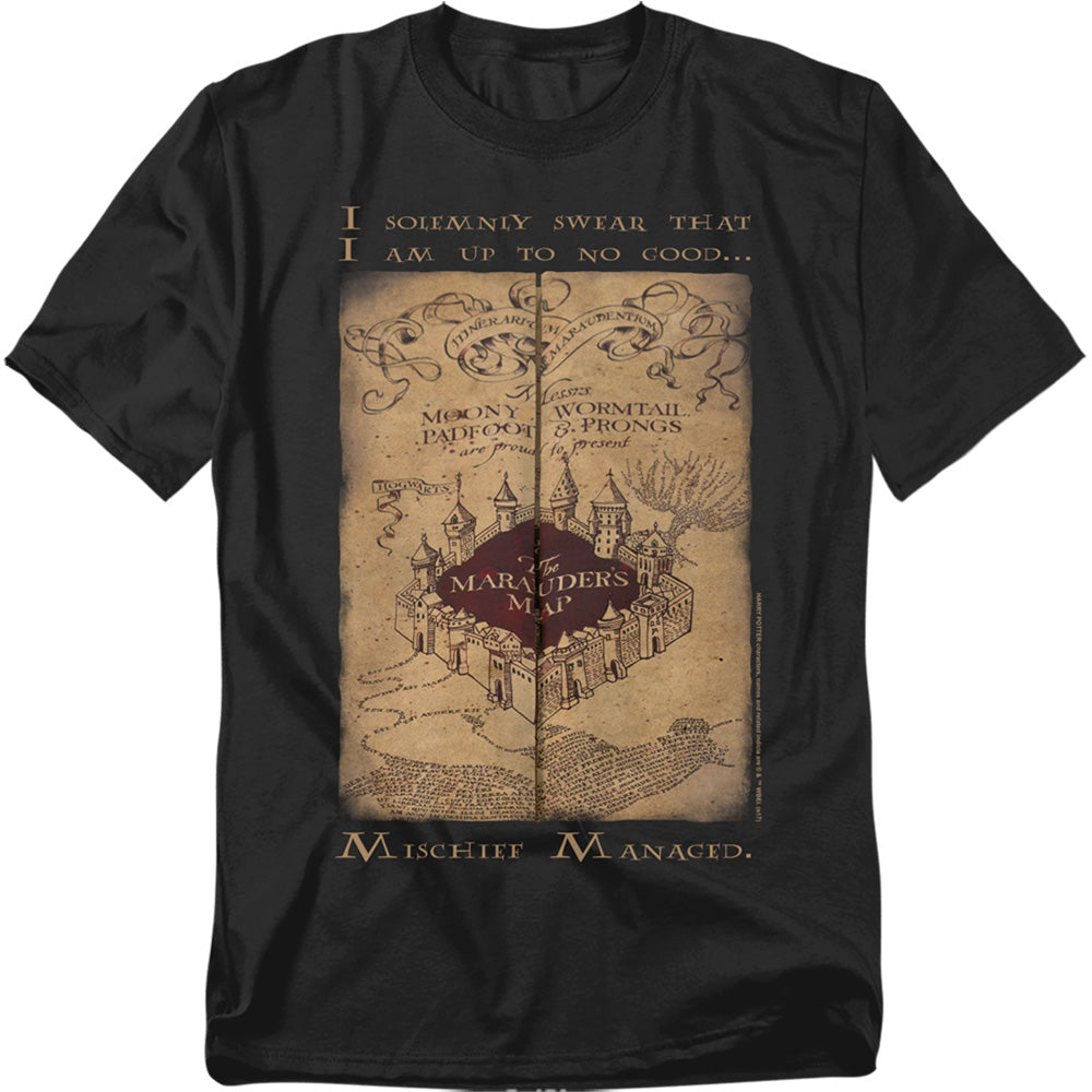 Harry Potter Marauders Map Words Men's 18/1 Cotton Short-Sleeve T-Shirt