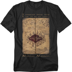 Harry Potter Marauders Map Words Men's 18/1 Cotton Short-Sleeve T-Shirt