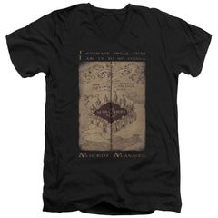 Harry Potter Marauders Map Words Men's 30/1 Cotton Slim V-Neck T-Shirt