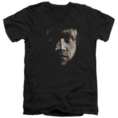 Harry Potter Ron Poster Head Men's 30/1 Cotton Slim V-Neck T-Shirt