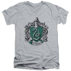 Harry Potter Slytherin Crest Men's 30/1 Cotton Slim V-Neck T-Shirt