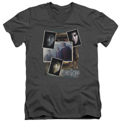 Harry Potter Trio Collage Men's 30/1 Cotton Slim V-Neck T-Shirt