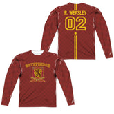 Harry Potter Weasley Sweater (Front/Back Print) Men's Regular Fit Polyester Long-Sleeve T-Shirt