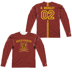 Harry Potter Weasley Sweater (Front/Back Print) Men's Regular Fit Polyester Long-Sleeve T-Shirt