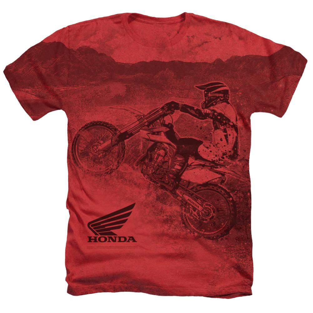 Honda Motorcross Men's 30/1 Cotton Poly SS Heather T