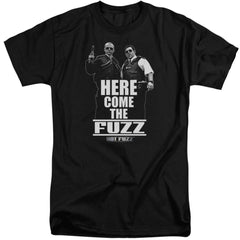 Hot Fuzz Here Come The Fuzz Men's 18/1 Tall Cotton Short-Sleeve T-Shirt