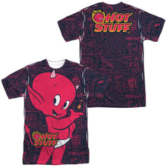 Hot Stuff Comic Panels (Front/Back Print) Men's Regular Fit Polyester Short-Sleeve T-Shirt