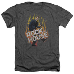 House Rock The House Men's 30/1 Heather 60 40 Poly Short-Sleeve T-Shirt
