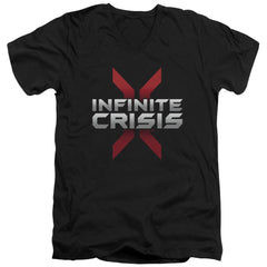 Infinite Crisis Logo Men's 30/1 Cotton Slim V-Neck T-Shirt