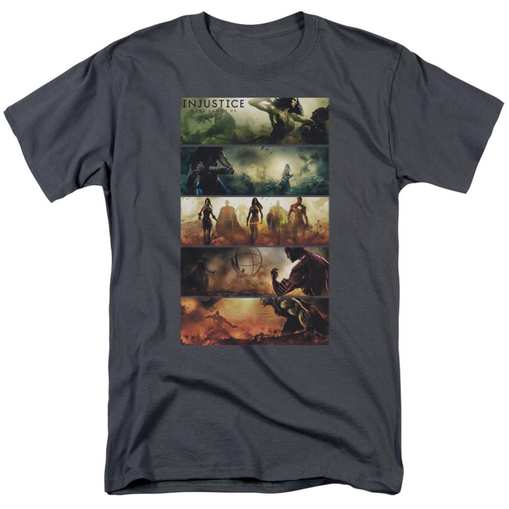 Injustice Gods Among Us Panels Men's 18/1 Cotton Short-Sleeve T-Shirt