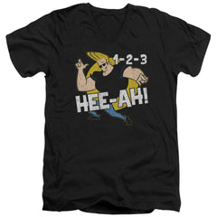 Johnny Bravo 123 Men's 30/1 Cotton Slim V-Neck T-Shirt
