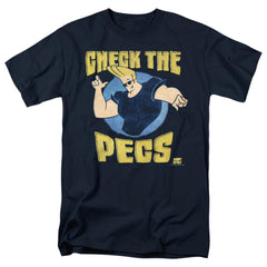 Johnny Bravo Check The Pects Men's 18/1 Cotton Short-Sleeve T-Shirt