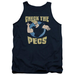 Johnny Bravo Check The Pects Men's 18/1 Cotton Tank Top