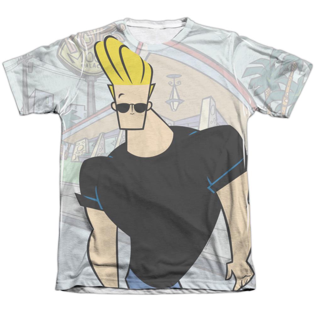 Johnny Bravo Hanging Out Men's Regular Fit Poly Cotton Short-Sleeve T-Shirt