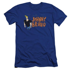 Johnny Bravo Johnny Logo Men's Ultra-Soft 30/1 Cotton Slim Short-Sleeve T-Shirt