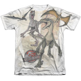 Jurassic Park Dino Drawings Men's Regular Fit Poly Cotton Short-Sleeve T-Shirt