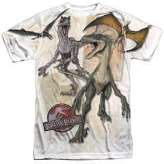 Jurassic Park Dino Drawings Men's Regular Fit Polyester Short-Sleeve T-Shirt
