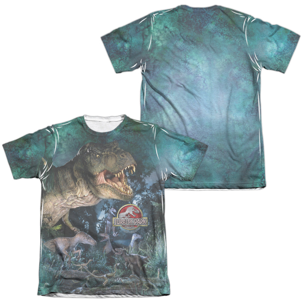 Jurassic Park Dinos Gather Men's Regular Fit Poly Cotton Short-Sleeve T-Shirt
